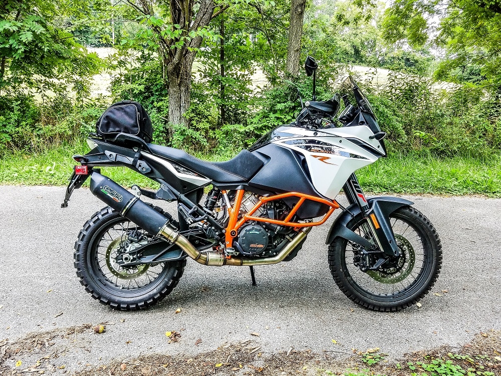 Scarico GPR compatibile con  Ktm Lc 8 Adventure 1090 2017-2020, Furore Evo4 Nero, Scarico omologato, silenziatore con db killer estraibile e raccordo specifico