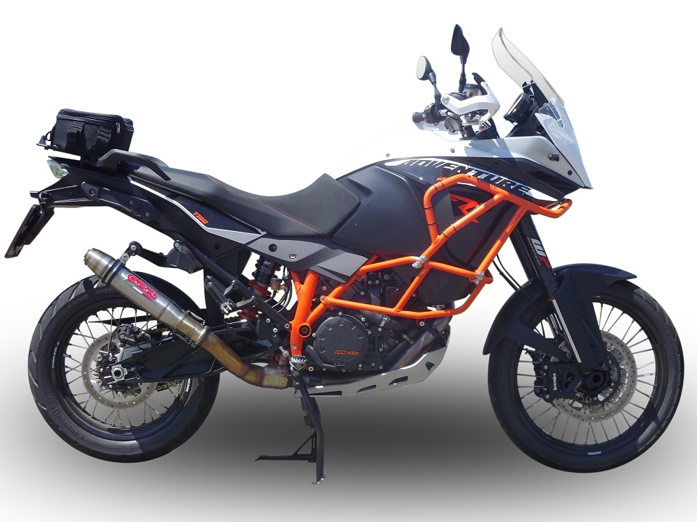 Scarico GPR compatibile con  Ktm Lc 8 Adventure 1050 2015-2016, Deeptone Inox, Scarico omologato, silenziatore con db killer estraibile e raccordo specifico