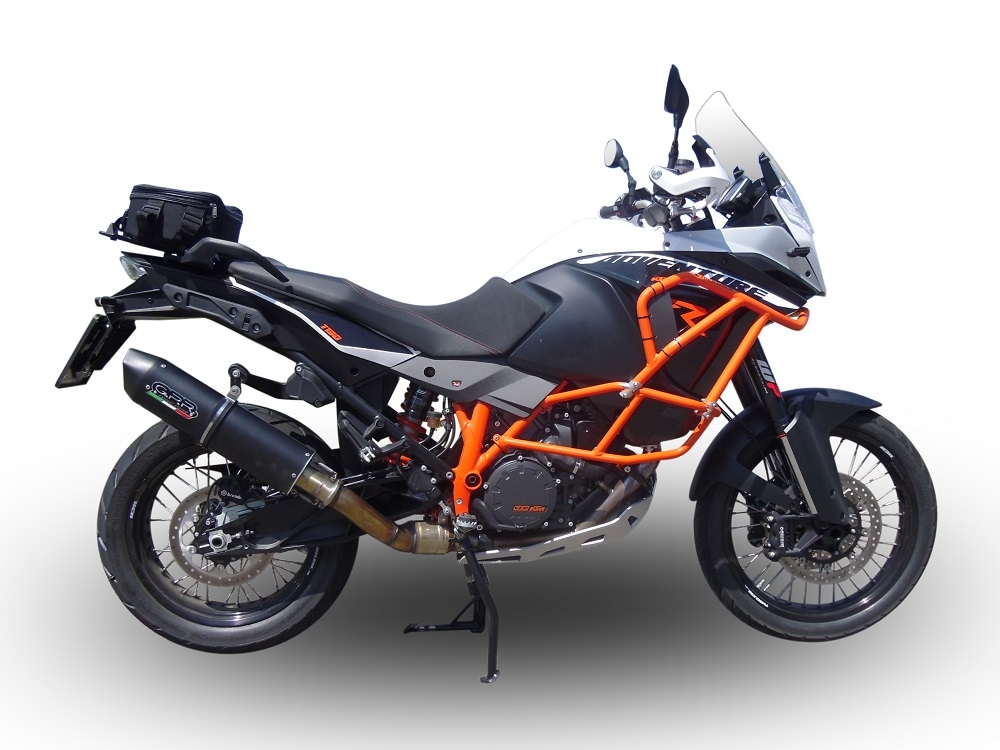 Scarico GPR compatibile con  Ktm LC 8 Super Adventure 1290 2015-2016, Furore Nero, Terminale di scarico racing, con raccordo, senza omologazione