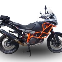 Scarico GPR compatibile con  Ktm Lc 8 Adventure 1050 2015-2016, Furore Nero, Scarico omologato, silenziatore con db killer estraibile e raccordo specifico