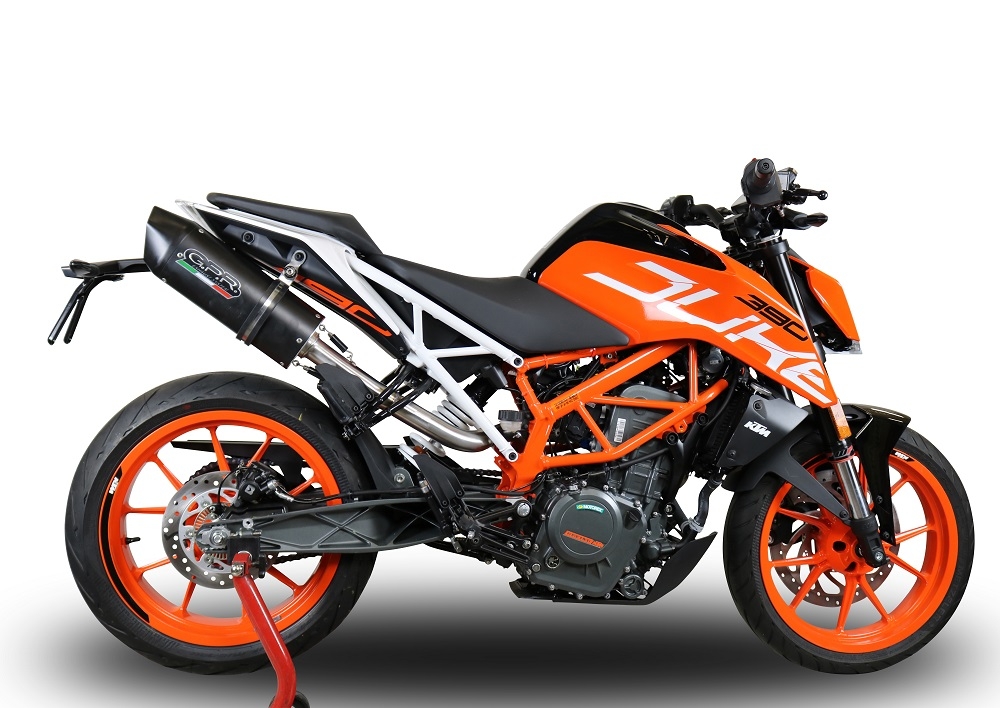 Scarico GPR compatibile con Ktm Duke 250 Versione Alta - High Level 2017-2020, Furore Poppy, Terminale di scarico racing, con raccordo, senza omologazione 