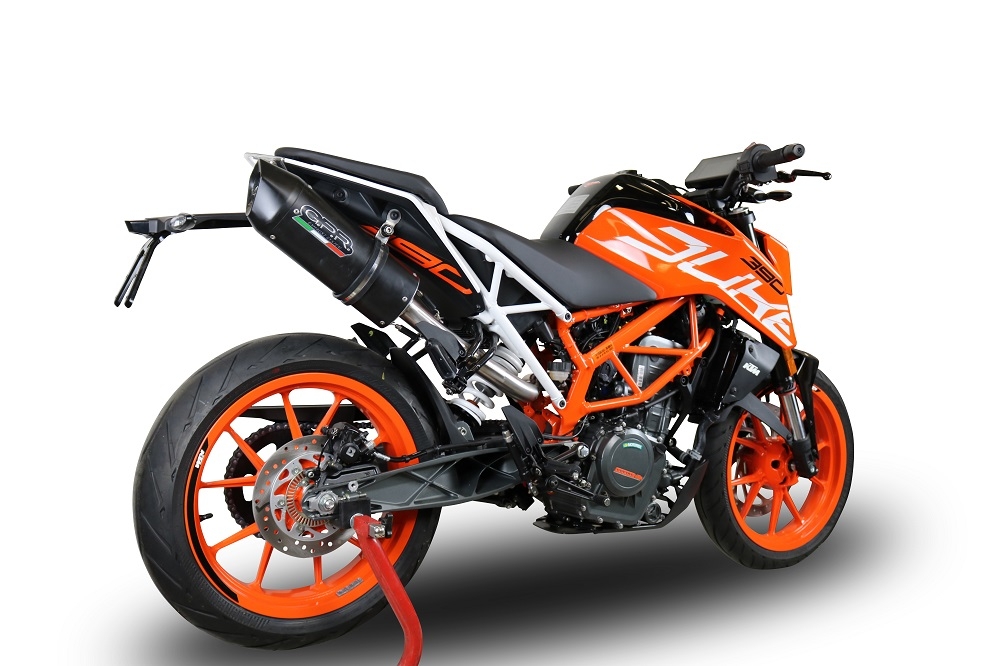 Scarico GPR compatibile con  Ktm Rc 390 2017-2020, Furore Evo4 Nero, Terminale di scarico omologato,fornito con db killer estraibile,catalizzatore e collettore