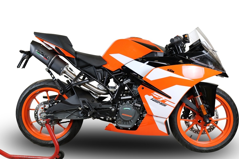 Scarico GPR compatibile con  Ktm Rc 125 2017-2020, Furore Evo4 Nero, Terminale di scarico omologato,fornito con db killer estraibile,catalizzatore e collettore