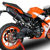 Scarico GPR compatibile con  Ktm Rc 125 2017-2020, Furore Evo4 Nero, Terminale di scarico omologato,fornito con db killer estraibile,catalizzatore e collettore