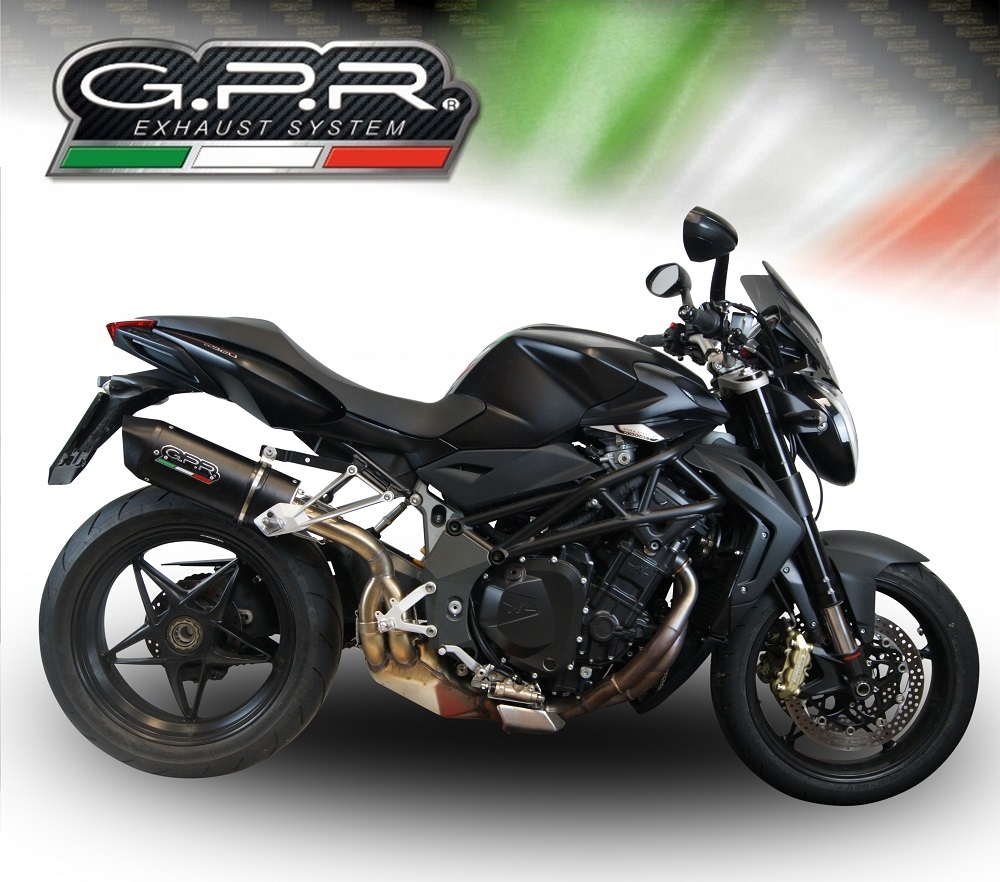 Scarico GPR compatibile con  Mv Agusta Brutale 920  2010-2011, Furore Poppy, Scarico omologato, silenziatore con db killer estraibile e raccordo specifico