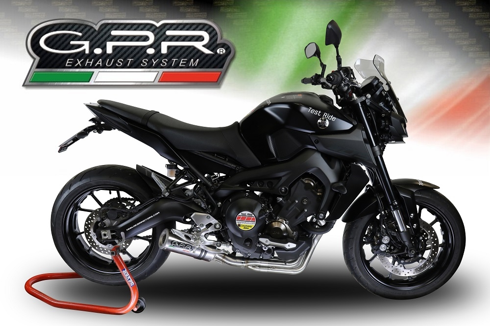 Scarico GPR compatibile con  Yamaha Mt-09 2014-2020, M3 Inox , Scarico completo racing, fornito con db killer estraibile e collettore, non conforme per uso stradale