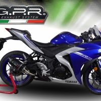 Scarico GPR compatibile con Yamaha Mt-03 2016-2017, Furore Poppy, Scarico omologato, silenziatore con db killer estraibile e raccordo specifico 