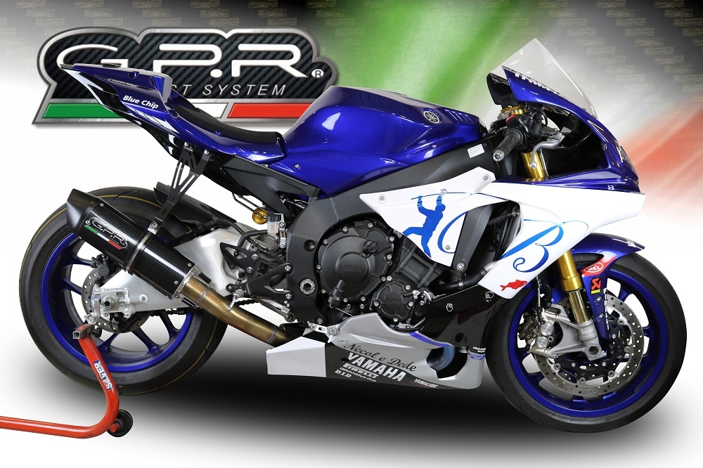 Scarico GPR compatibile con  Yamaha Yzf R1-R1-M 2015-2016, Furore Poppy, Terminale di scarico racing, con raccordo, senza omologazione