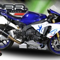 Scarico GPR compatibile con  Yamaha Yzf R1-R1-M 2017-2019, Furore Nero, Terminale di scarico racing, con raccordo, senza omologazione