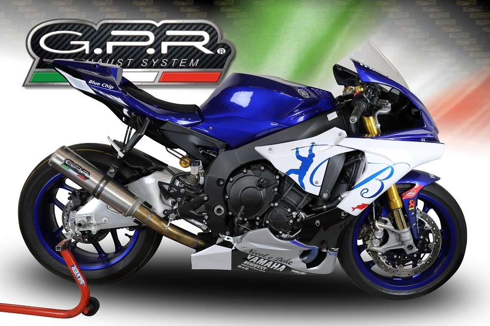 Scarico GPR compatibile con  Yamaha Yzf R1-R1-M 2017-2019, M3 Inox , Terminale di scarico racing, con raccordo, senza omologazione