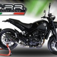 Scarico GPR compatibile con  Benelli Leoncino 500 2017-2020, Gpe Ann. Black titanium, Scarico omologato, silenziatore con db killer estraibile e raccordo specifico