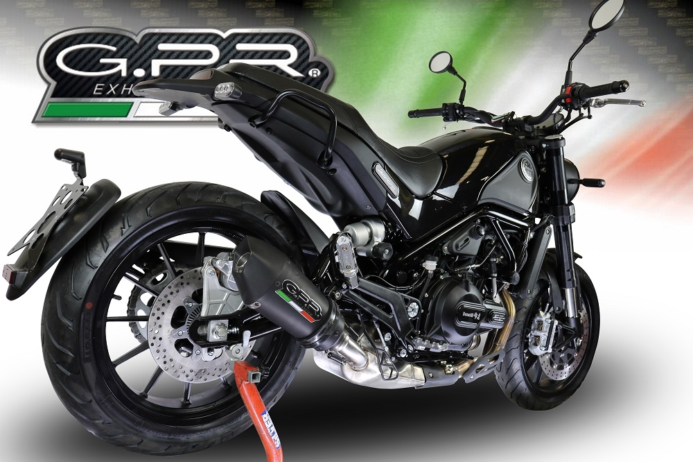 Scarico GPR compatibile con  Benelli Leoncino 500 2017-2020, Gpe Ann. Black titanium, Scarico omologato, silenziatore con db killer estraibile e raccordo specifico