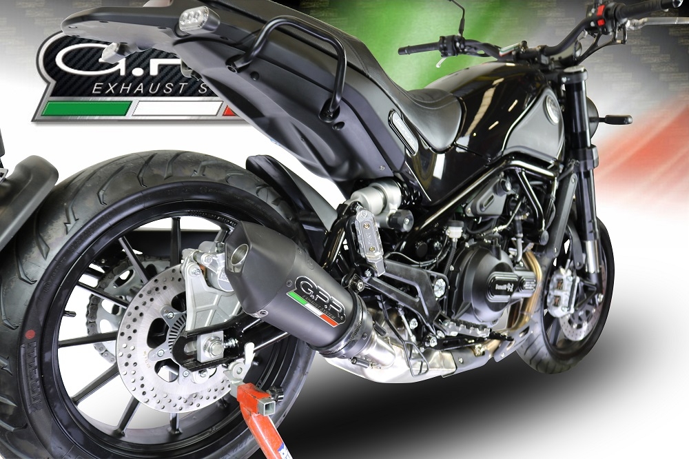 Scarico GPR compatibile con  Benelli Leoncino 500 2017-2020, Gpe Ann. Black titanium, Scarico omologato, silenziatore con db killer estraibile e raccordo specifico