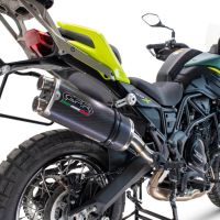 Scarico GPR compatibile con  Benelli Trk 702 X 2023-2024, Dual Poppy, Scarico omologato, silenziatore con db killer estraibile e raccordo specifico