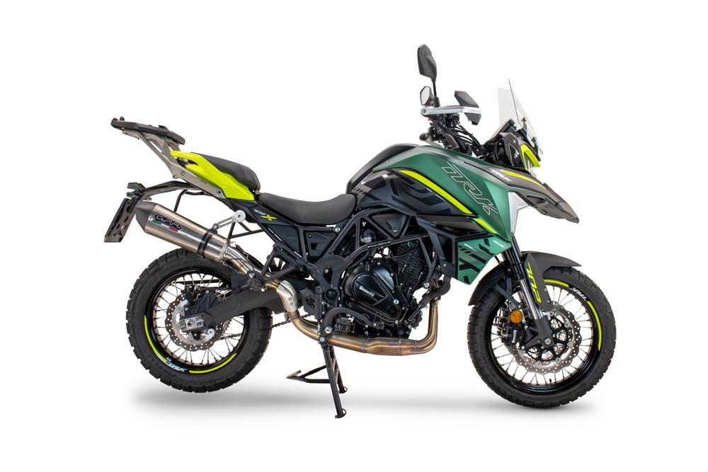 Scarico GPR compatibile con  Benelli Trk 702 X 2023-2024, GP Evo4 Titanium, Scarico omologato, silenziatore con db killer estraibile e raccordo specifico