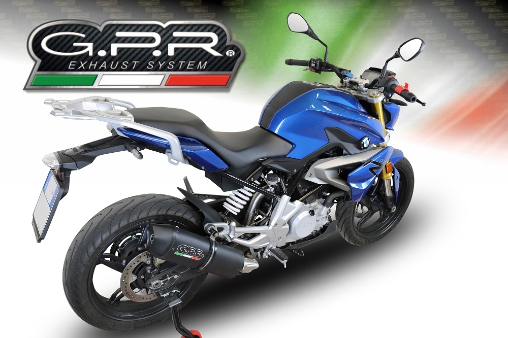 Scarico GPR compatibile con  Bmw G 310 R 2017-2021, Furore Evo4 Nero, Scarico completo omologato,fornito con db killer estraibile,catalizzatore e collettore