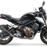 Scarico GPR compatibile con  Honda Cb 650 F 2017-2018, M3 Black Titanium, Scarico completo omologato,fornito con db killer estraibile,catalizzatore e collettore