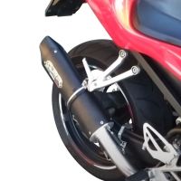 Scarico GPR compatibile con  Honda Cbf 600 S I.E. 2007-2012, Furore Nero, Scarico omologato, silenziatore con db killer estraibile e raccordo specifico