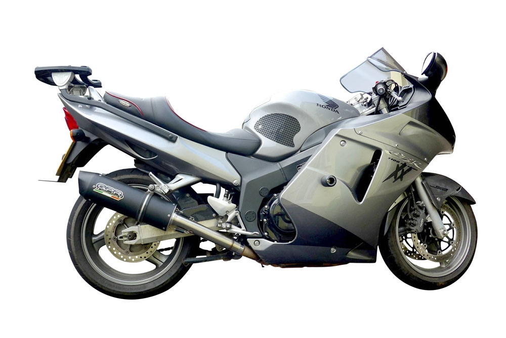 Scarico GPR compatibile con  Honda Cbr1100XX Superblackbird - X Eleven  1997-2006, Furore Poppy, Coppia di terminali di scarico omologati, forniti con db killer removibili e raccordi specifici