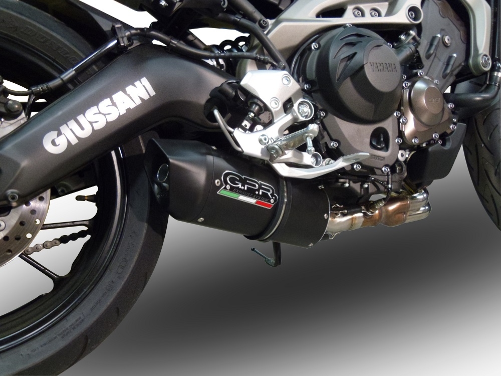 Scarico GPR compatibile con Yamaha Mt-09 / Fz-09 2014-2016, Furore Poppy, Terminale di scarico omologato, fornito con db killer estraibile, catalizzatore e raccordo specifico 