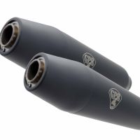 Scarico GPR compatibile con  Honda Transalp XL 650 V  2000-2006, Deeptone Black Cafè Racer, Coppia di silenziatori di scarico omologati, con db killer estraibili,forniti senza raccordo