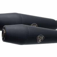 Scarico GPR compatibile con  Honda Transalp XL 650 V  2000-2006, Deeptone Black Cafè Racer, Coppia di silenziatori di scarico omologati, con db killer estraibili,forniti senza raccordo