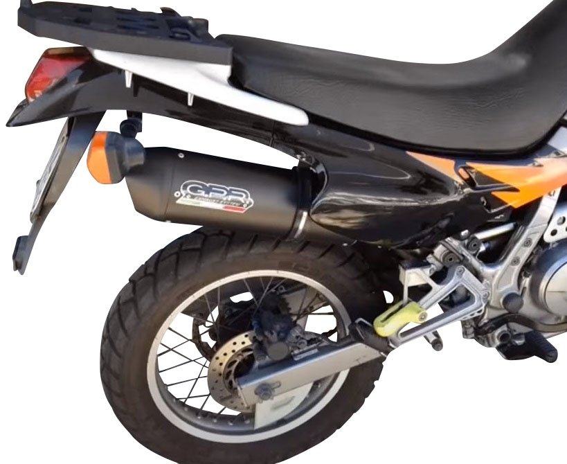 Scarico GPR compatibile con  Honda Dominator Nx 650  1998-2001, Furore Nero, Terminale di scarico semi-completo, omologato, con db killer estraibile e raccordo specifico