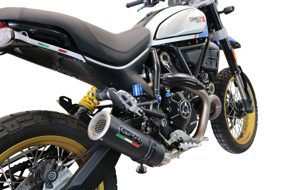 Scarico GPR compatibile con  Ducati Scrambler 800 Urban Motard 2021-2023, M3 Black Titanium, Terminale di scarico omologato,fornito con db killer estraibile,catalizzatore e collettore