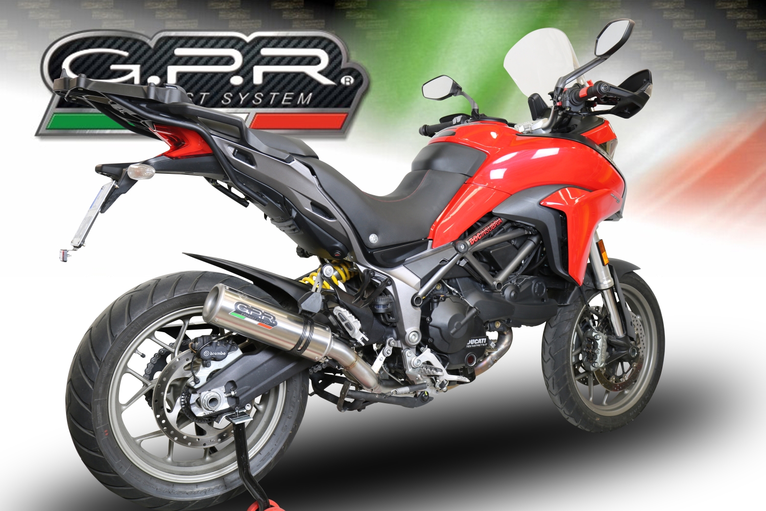 Scarico GPR compatibile con  Ducati Multistrada 950 2017-2020, M3 Titanium Natural, Scarico semi-completo omologato,fornito con db killer estraibile,catalizzatore e collettore