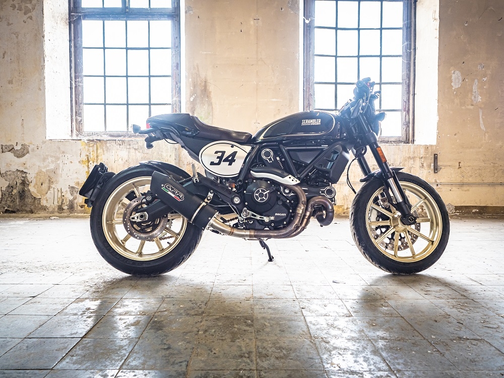 Scarico GPR compatibile con  Ducati Scrambler 800  2017-2020, Furore Evo4 Nero, Terminale di scarico omologato,fornito con db killer estraibile,catalizzatore e collettore