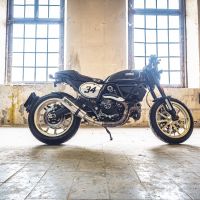 Scarico GPR compatibile con  Ducati Scrambler 800  2015-2016, M3 Inox , Terminale di scarico omologato,fornito con db killer estraibile,catalizzatore e collettore