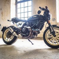 Scarico GPR compatibile con  Ducati Scrambler 800  2015-2016, M3 Inox , Terminale di scarico omologato,fornito con db killer estraibile,catalizzatore e collettore