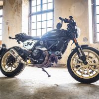 Scarico GPR compatibile con  Ducati Scrambler 800  2015-2016, M3 Titanium Natural, Scarico omologato, silenziatore con db killer estraibile e raccordo specifico