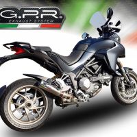 Scarico GPR compatibile con  Ducati Multistrada 1260 2018-2020, M3 Titanium Natural, Scarico omologato, silenziatore con db killer estraibile e raccordo specifico