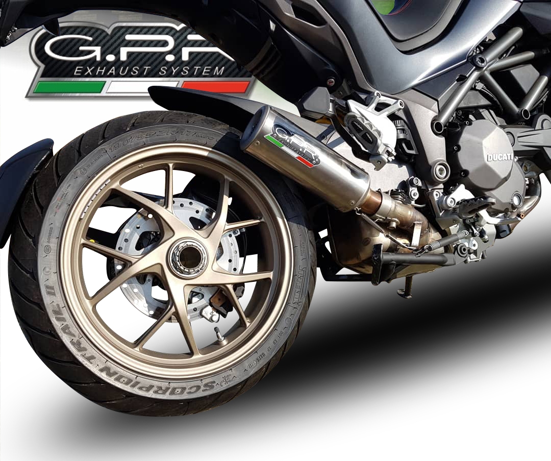 Scarico GPR compatibile con  Ducati Multistrada 1260 2018-2020, M3 Titanium Natural, Scarico omologato, silenziatore con db killer estraibile e raccordo specifico