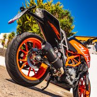 Scarico GPR compatibile con  Ktm Rc 125 2017-2020, Furore Evo4 Nero, Scarico omologato, silenziatore con db killer estraibile e raccordo specifico