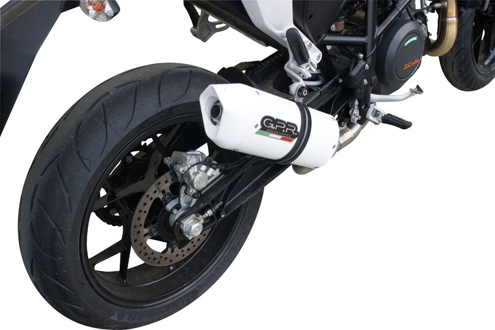 Scarico GPR compatibile con  Ktm Duke 690 2012-2016, Albus Evo4, Scarico omologato, silenziatore con db killer estraibile e raccordo specifico