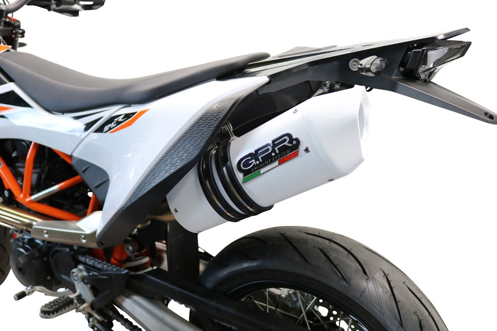 Scarico GPR compatibile con  Ktm Enduro 690 R 2021-2023, Albus Evo4, Terminale di scarico omologato, fornito con db killer estraibile, catalizzatore e raccordo specifico