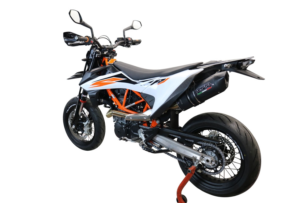 Scarico GPR compatibile con  Ktm Enduro 690 R 2019-2020, Furore Evo4 Nero, Terminale di scarico omologato, fornito con db killer estraibile, catalizzatore e raccordo specifico