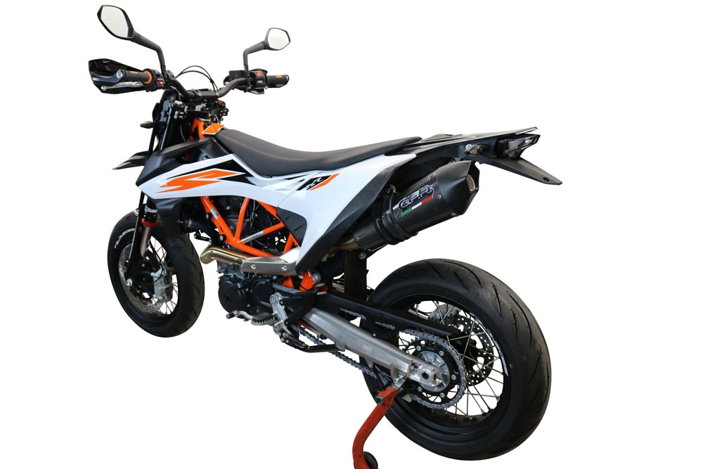 Scarico GPR compatibile con  Ktm Smc 690 R  2019-2020, GP Evo4 Poppy, Terminale di scarico omologato, fornito con db killer estraibile, catalizzatore e raccordo specifico