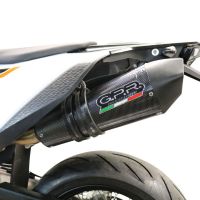 Scarico GPR compatibile con  Ktm Smc 690 R  2021-2023, GP Evo4 Poppy, Terminale di scarico omologato, fornito con db killer estraibile, catalizzatore e raccordo specifico