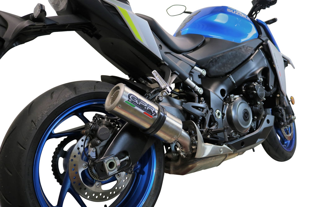 Scarico GPR compatibile con  Suzuki Gsx-S 1000 F 2017-2020, M3 Inox , Scarico omologato, silenziatore con db killer estraibile e raccordo specifico