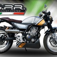 Scarico GPR compatibile con  F.B. Mondial Hps 125 2018-2020, Deeptone Inox, Scarico completo omologato,fornito con db killer estraibile,catalizzatore e collettore