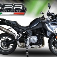 Scarico GPR compatibile con  Bmw F 750 Gs 2018-2020, M3 Titanium Natural, Scarico omologato, silenziatore con db killer estraibile e raccordo specifico