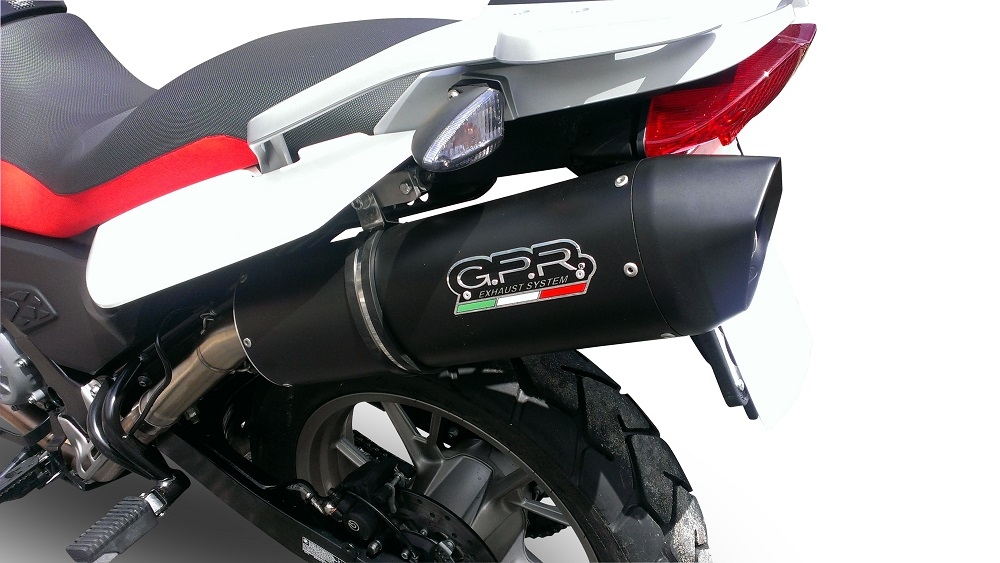 Scarico GPR compatibile con  Bmw G 650 Gs -Sertao 2010-2016, Furore Nero, Scarico omologato, silenziatore con db killer estraibile e raccordo specifico