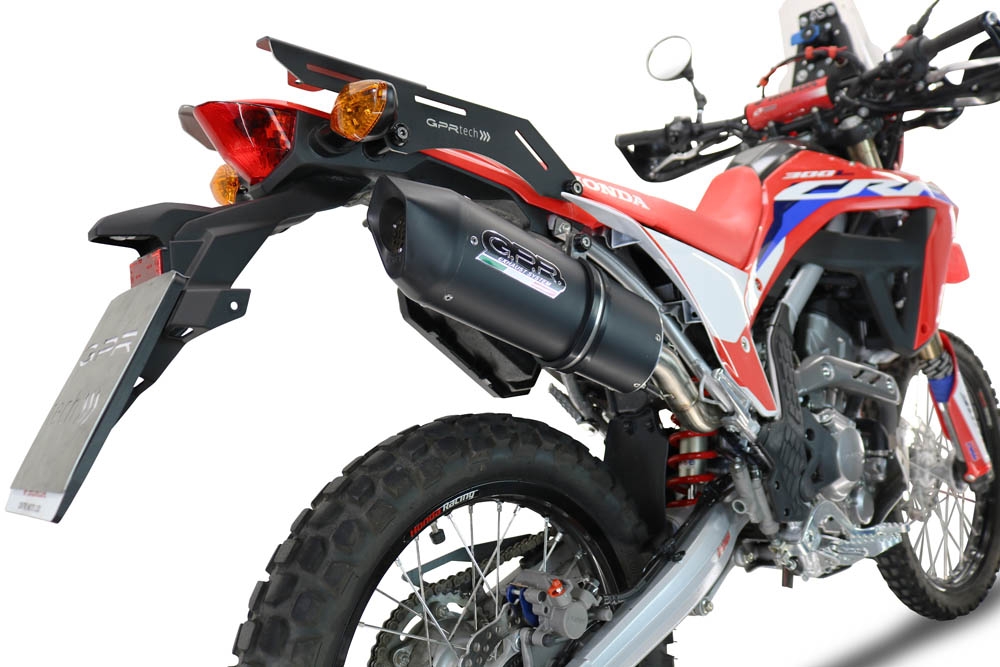 Scarico GPR compatibile con  Honda Crf 300 L - Rally 2021-2024, Furore Evo4 Nero, Terminale di scarico omologato,fornito con db killer estraibile,catalizzatore e collettore