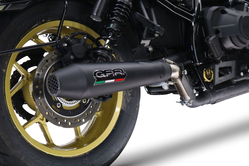 Scarico GPR compatibile con  Honda Cmx 1100 Rebel 2021-2023, Ultracone Nero, Scarico omologato, silenziatore con db killer estraibile e raccordo specifico