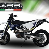 Scarico GPR compatibile con  Husqvarna Supermoto 701 2015-2016, Furore Nero, Scarico omologato, silenziatore con db killer estraibile e raccordo specifico