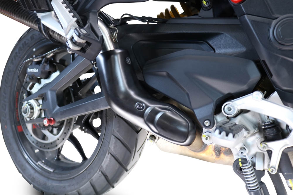 Scarico GPR compatibile con  Ducati Multistrada V4 Grand Tour 2024-2025, Dual Poppy, Scarico omologato, silenziatore con db killer estraibile e raccordo specifico