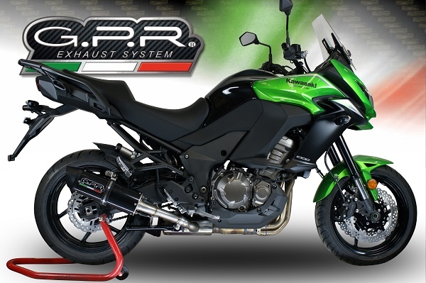 Scarico GPR compatibile con  Kawasaki Versys 1000 I.E. 2015-2016, Furore Poppy, Scarico omologato, silenziatore con db killer estraibile e raccordo specifico